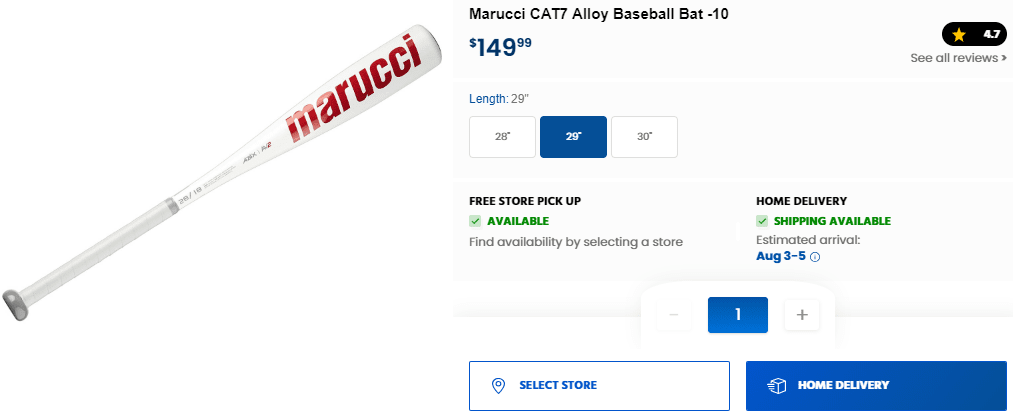 Academy Sports + Outdoors product review for Marucci Cat7 not found in Google index