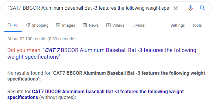 Academy Sports + Outdoors product Q&A for Marucci Cat7 not found in Google index