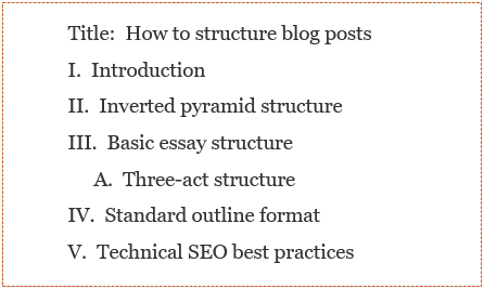 Standard outline format